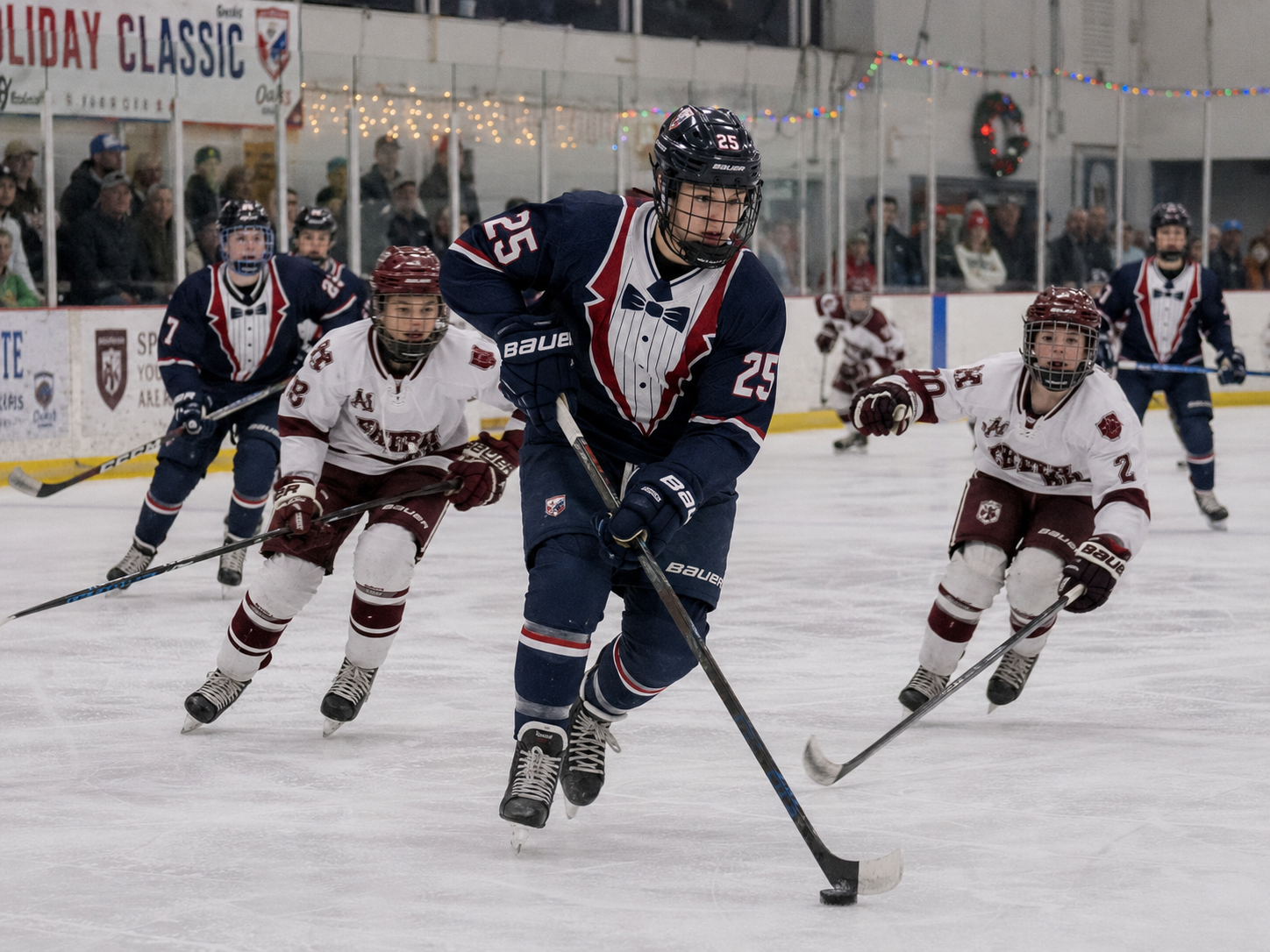 Hockey team in action