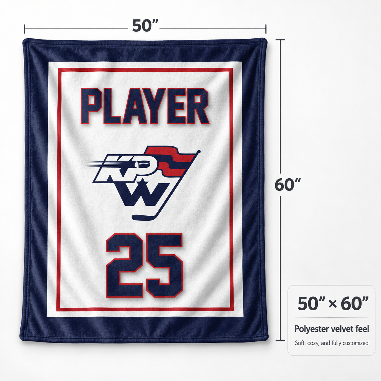 Blanket size 50 x 60 inches