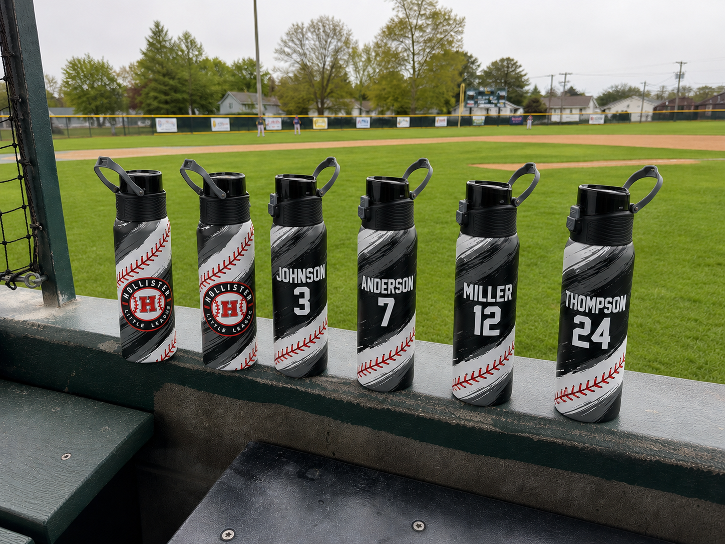 Custom Team Water Bottles on the Field